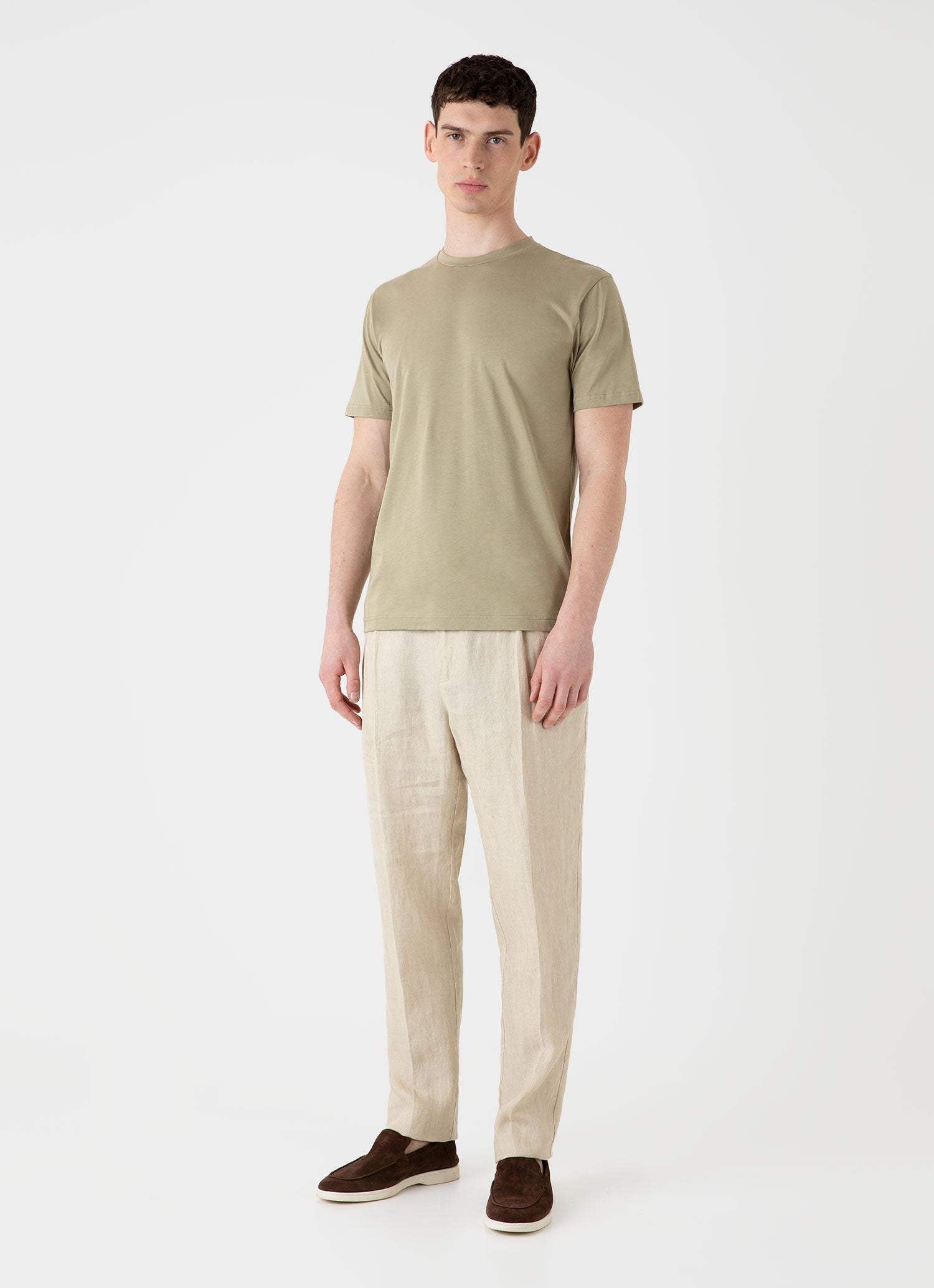 Men's Riviera Midweight T-shirt in Pale Khaki