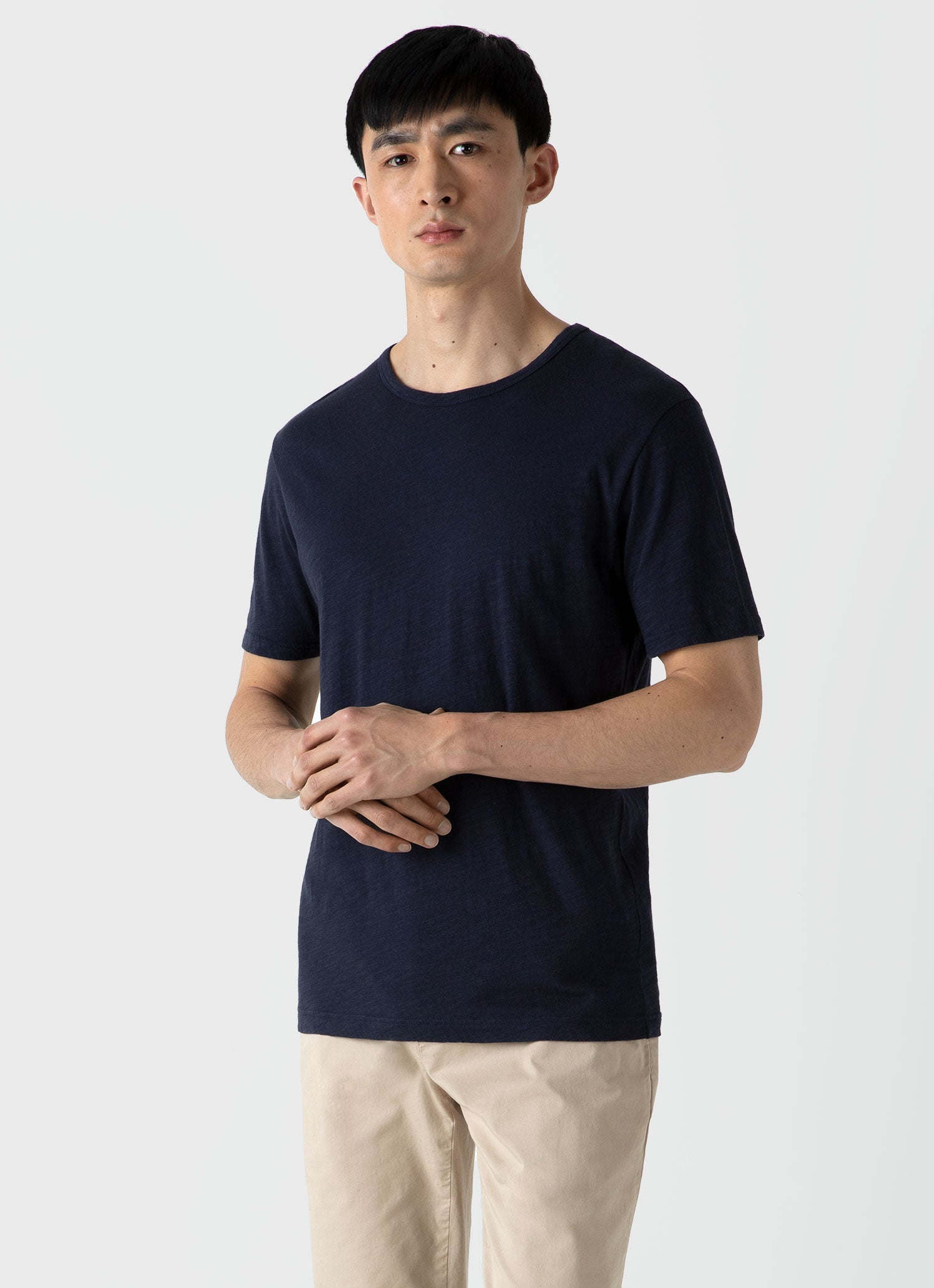 Men's Cotton Linen T-shirt in Navy