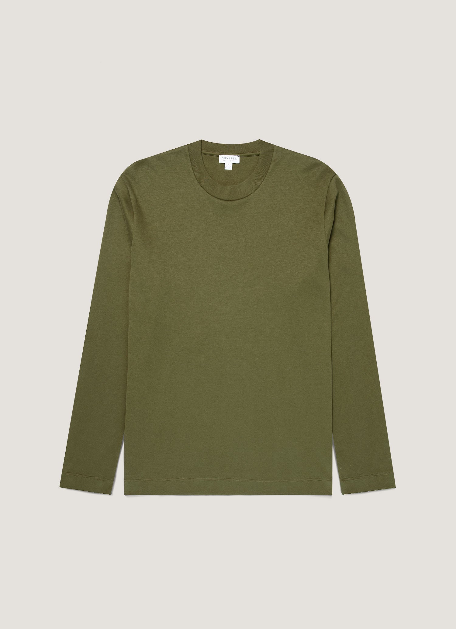 Men's Long Sleeve Heavyweight T-shirt in Deep Olive