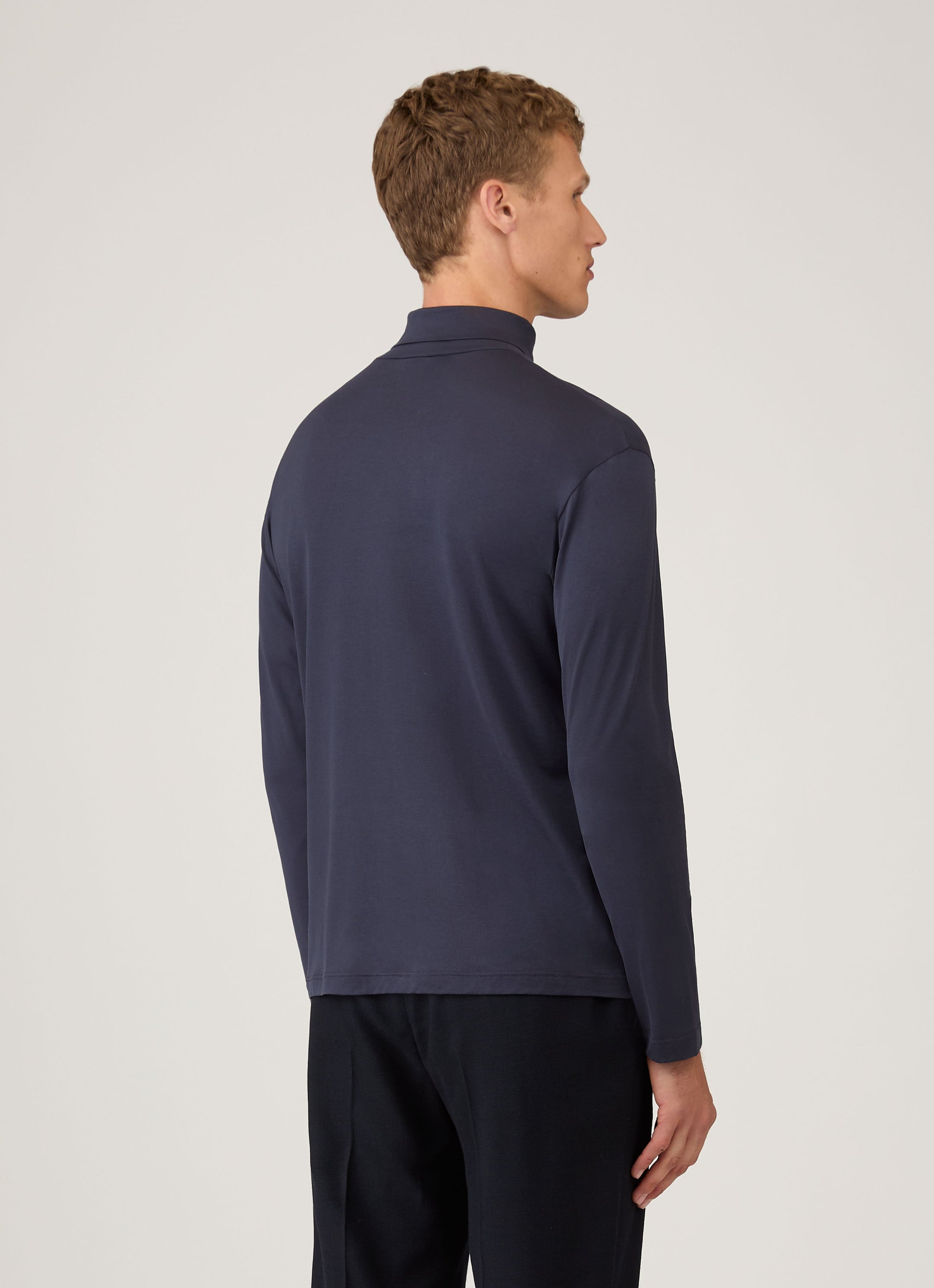 Men's Long Sleeve Roll Neck in Navy
