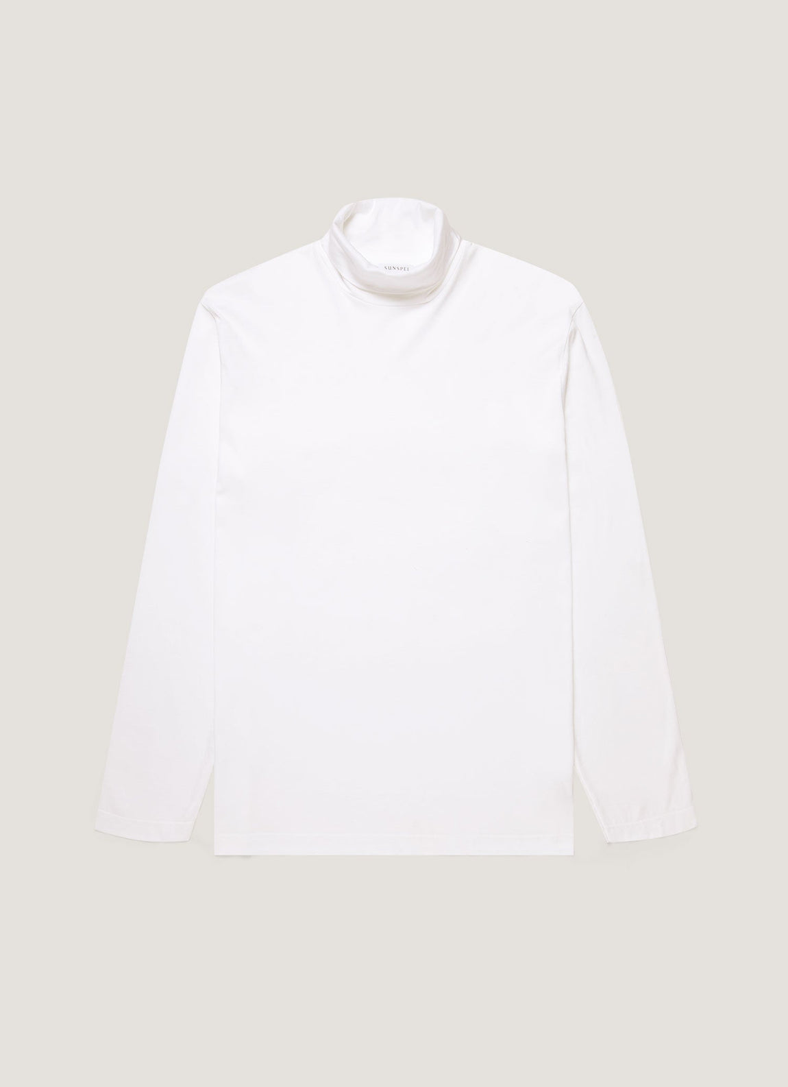 Men's Long Sleeve Roll Neck in White