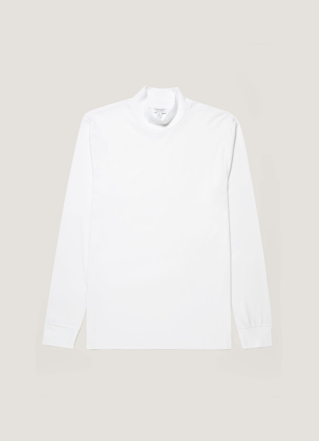 T-shirt à manches longues et col cheminée en coton brossé