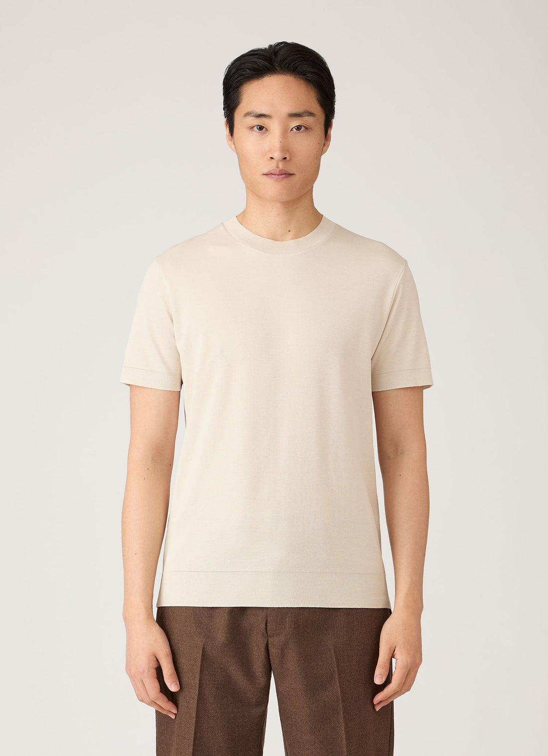 Men's Cotton Piqué T-shirt in Swansdown