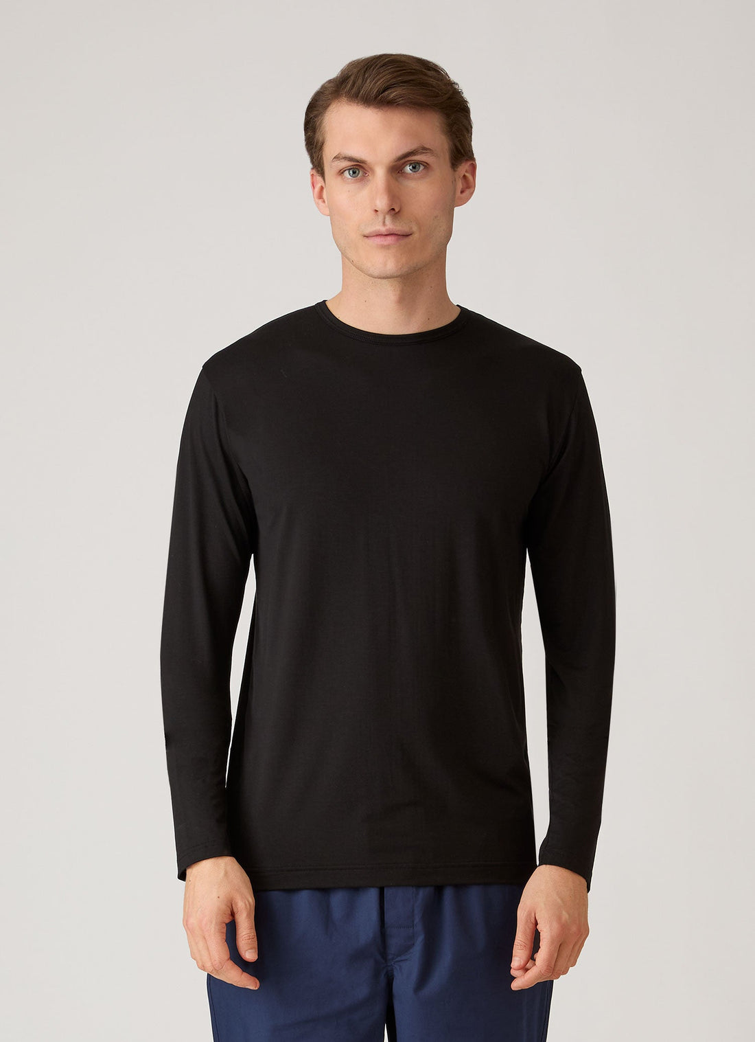 Men's Long Sleeve Tencel™ T-shirt in Black