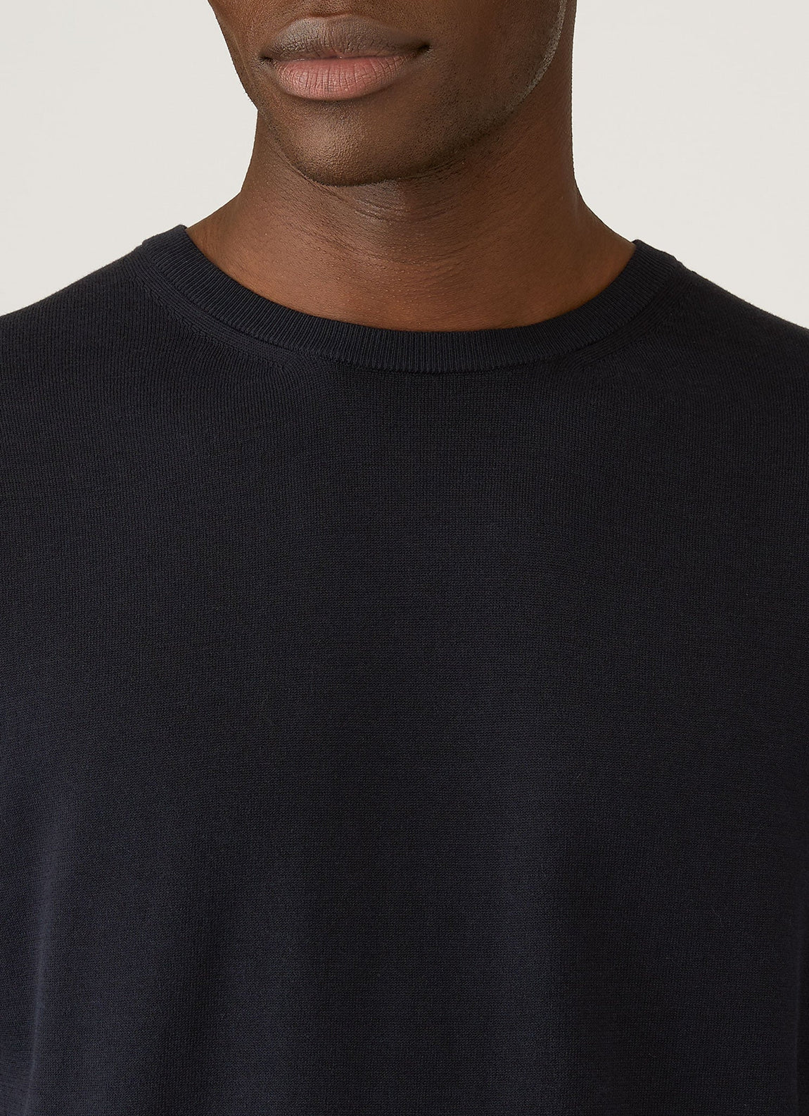 Men's Sea Island Cotton Knit T-shirt in Light Navy