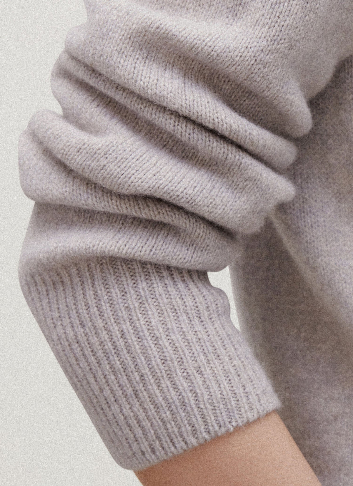 Women's Lambswool Funnel Neck Jumper in Dove Grey Melange