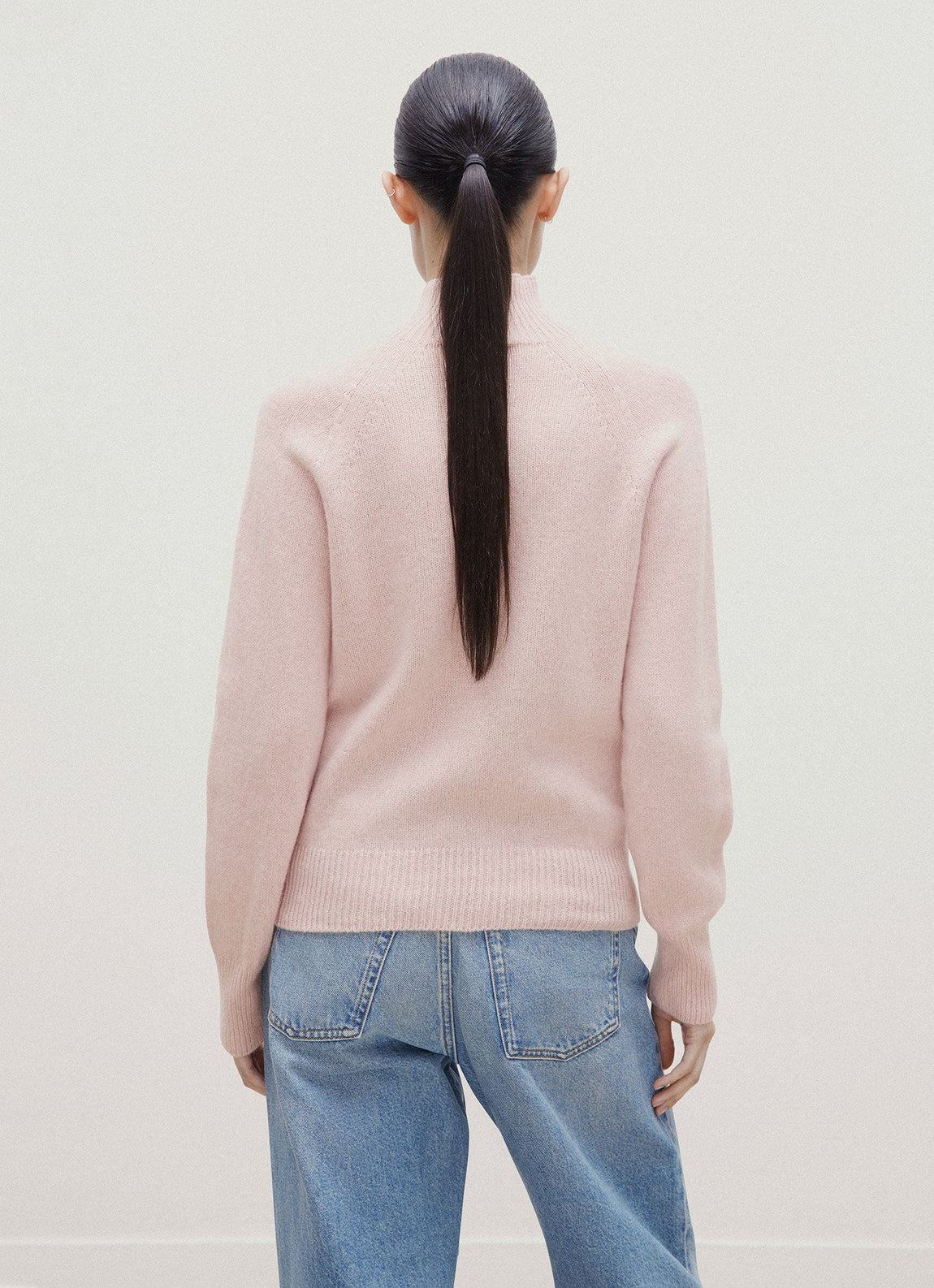 Women's Lambswool Funnel Neck Jumper in Cherry Blossom