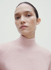 Women's Lambswool Funnel Neck Jumper in Cherry Blossom