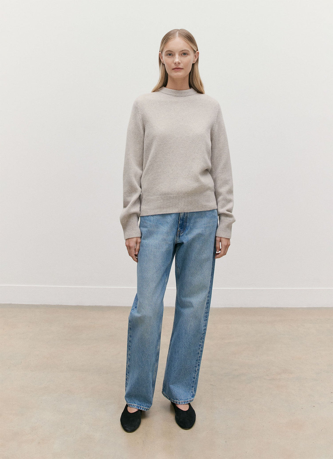 Women's Lambswool Jumper in Dove Grey Melange