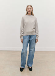 Women's Lambswool Jumper in Dove Grey Melange