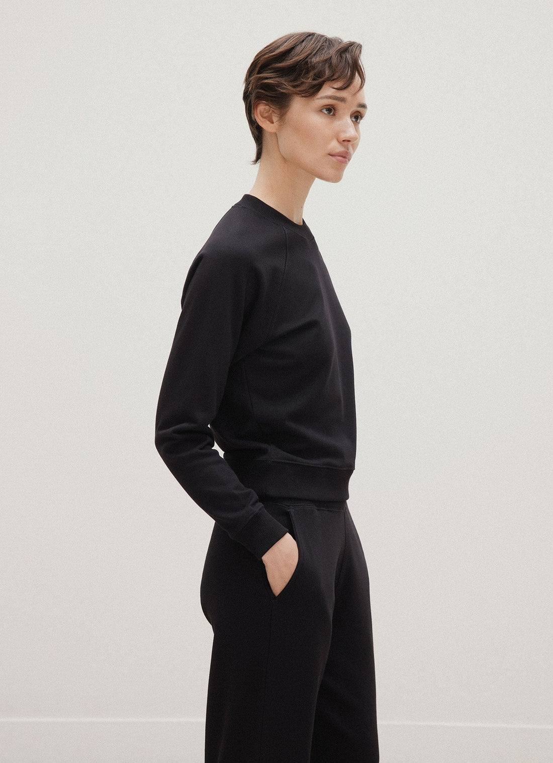 Women's Supima Loopback Sweatshirt in Black
