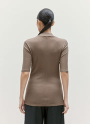 Women's Mock Neck Top in Dark Cedar