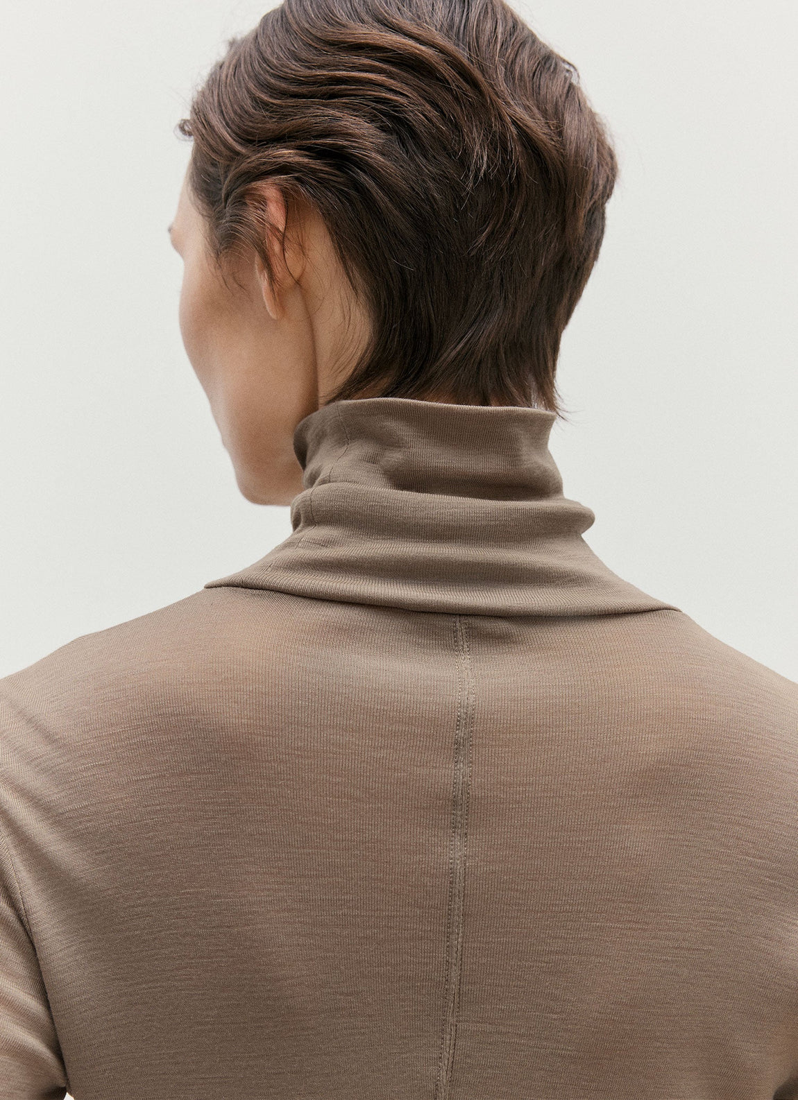 Women's Long Sleeve Funnel Neck Top in Dark Cedar