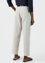 Women's Cotton Tapered Trouser in Chalk