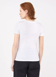 Women's V Neck T-shirt in White