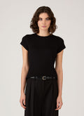 Women's Ribbed T-shirt in Black