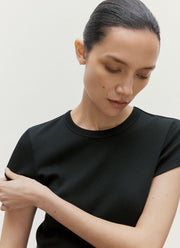 Women's Ribbed T-shirt in Black