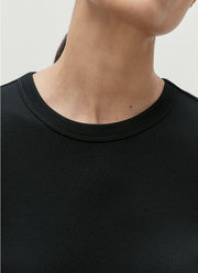 Women's Ribbed T-shirt in Black