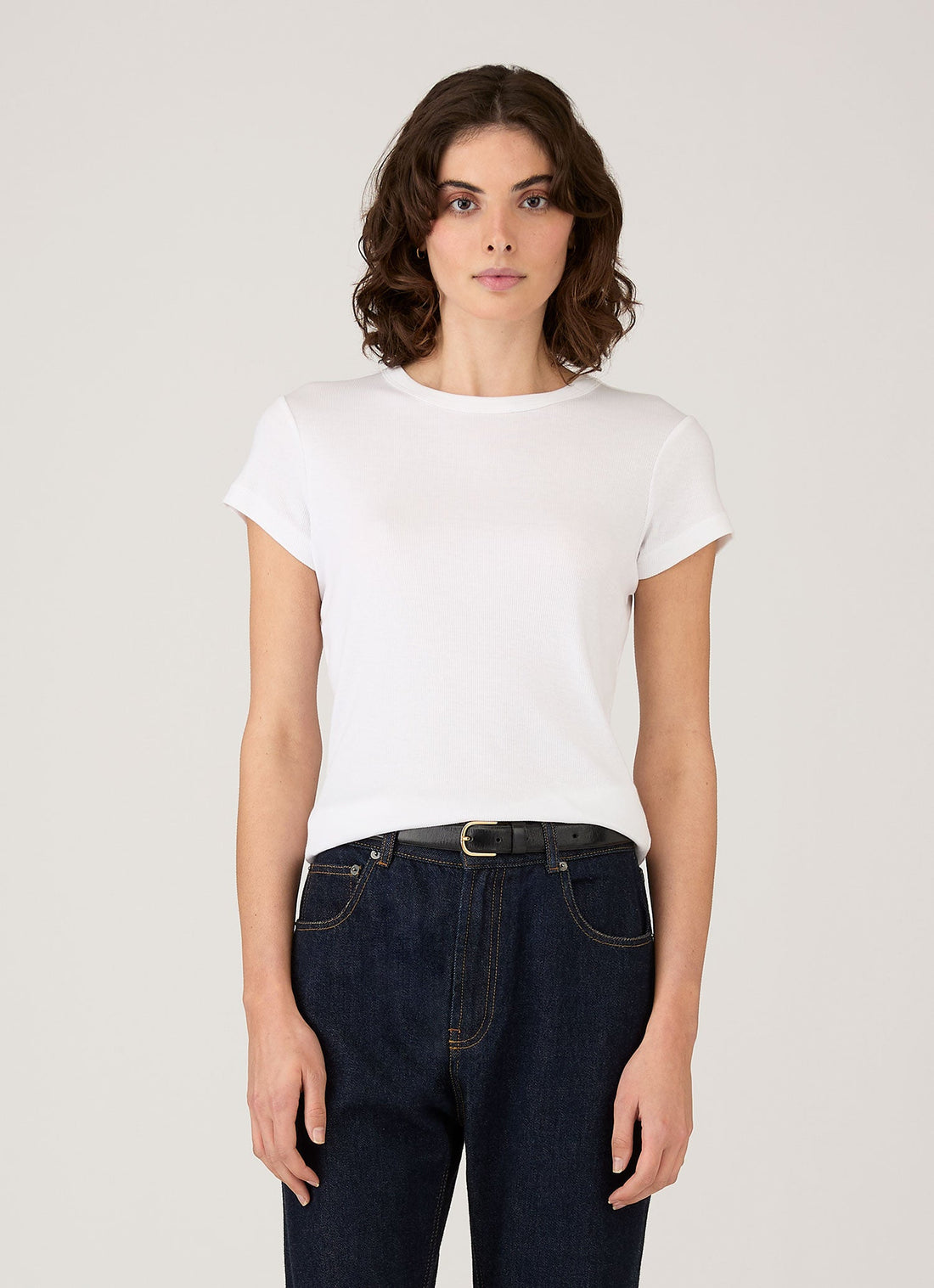 Women's Ribbed T-shirt in White