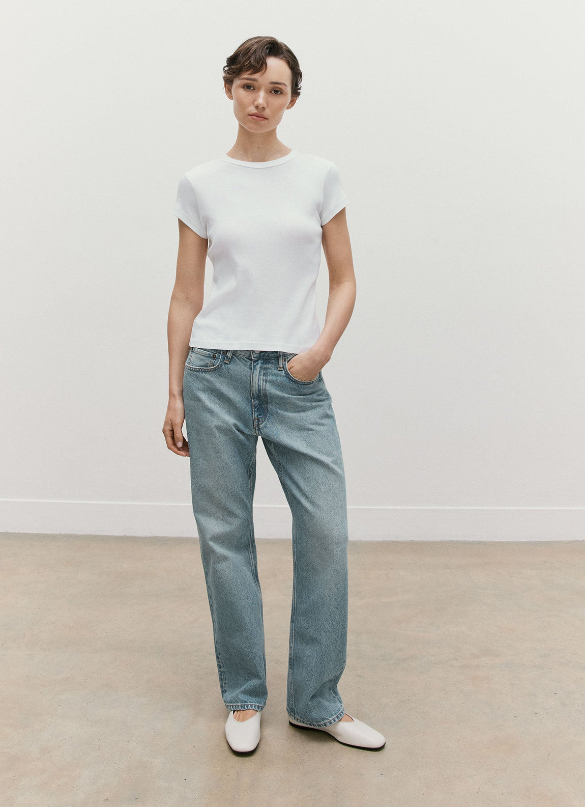 Women's Ribbed T-shirt in White