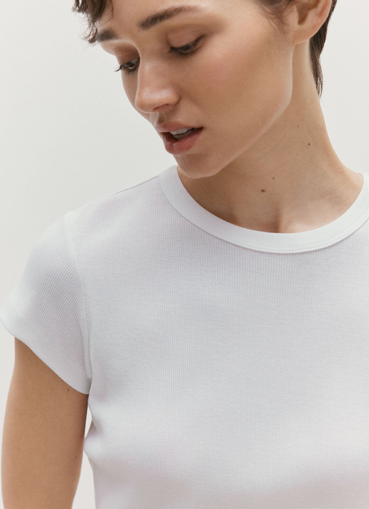 Women's Ribbed T-shirt in White