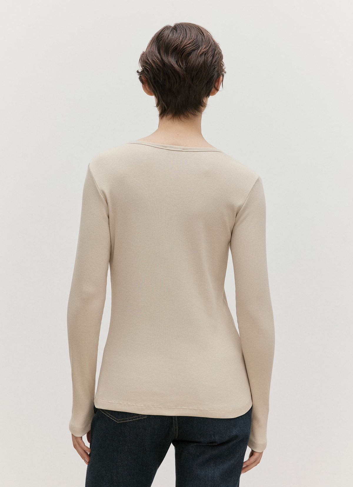Women's Ribbed Henley in Hazelwood