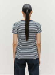 Women's Classic T-shirt in Navy/White English Stripe