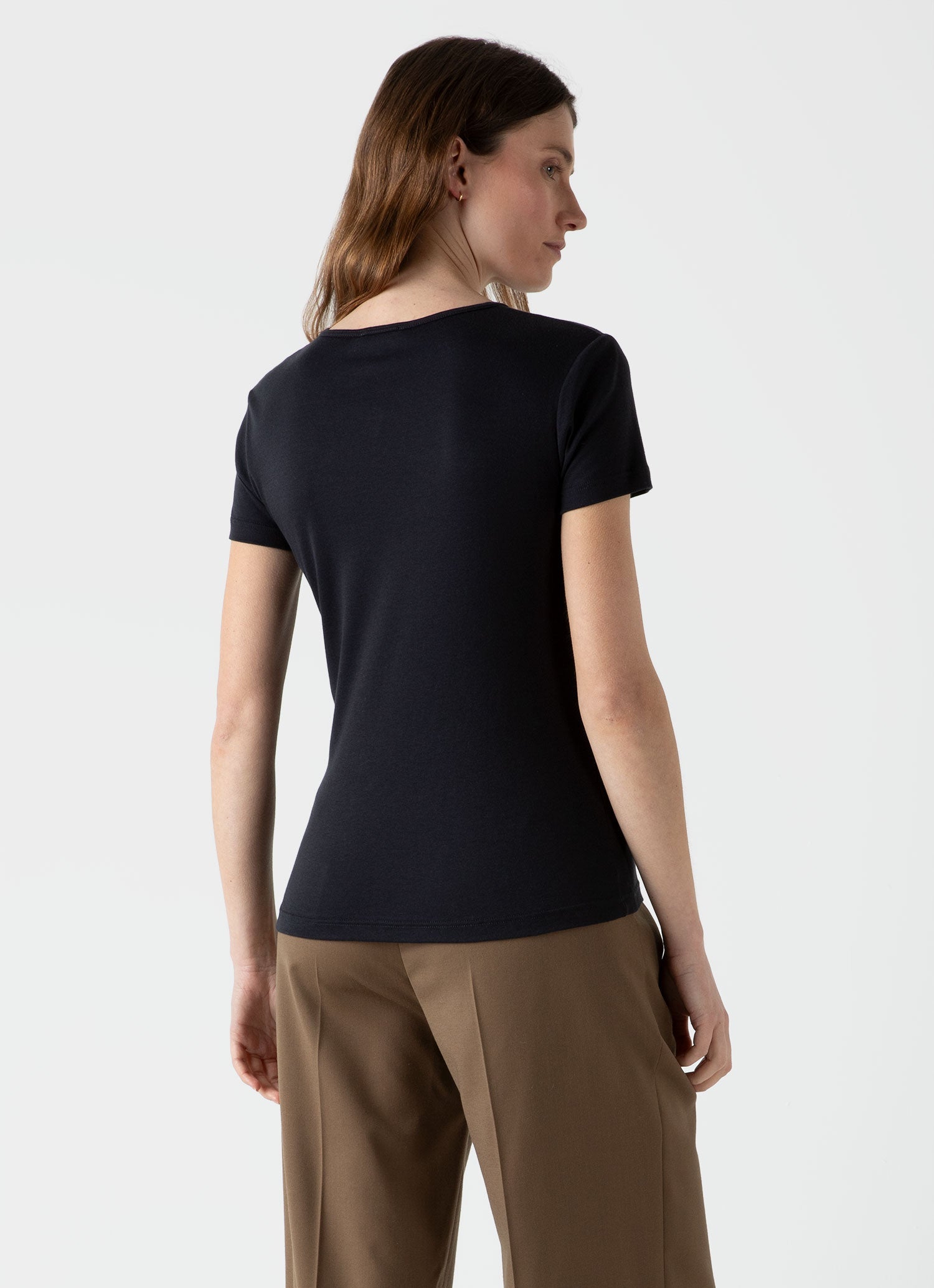 Women's Sea Island Cotton T-shirt in Black