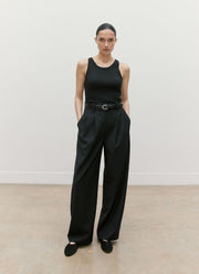 Women's Ribbed Tank Top in Black