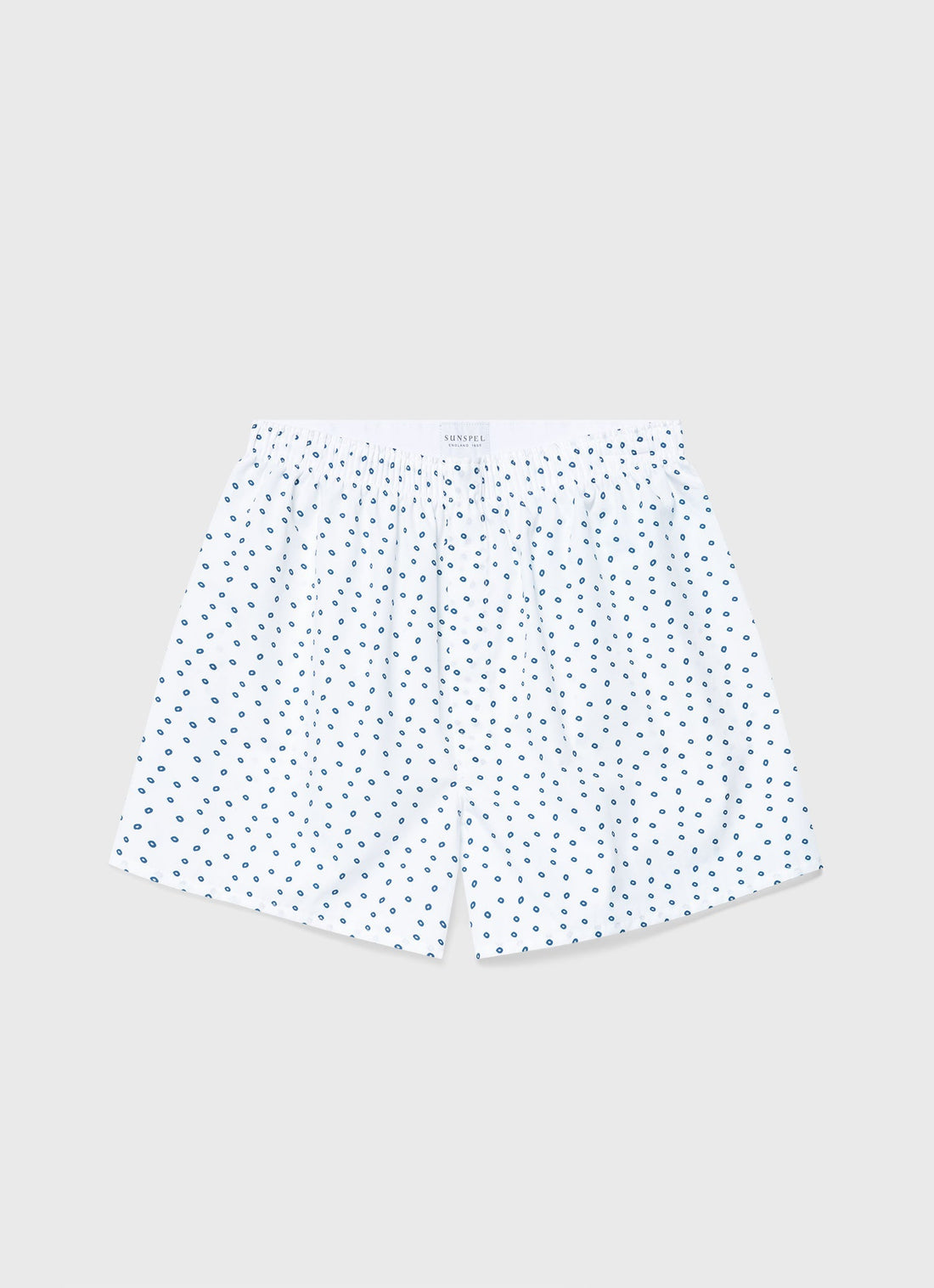 Men's Classic Print Boxer Shorts in Hole Spot Print White