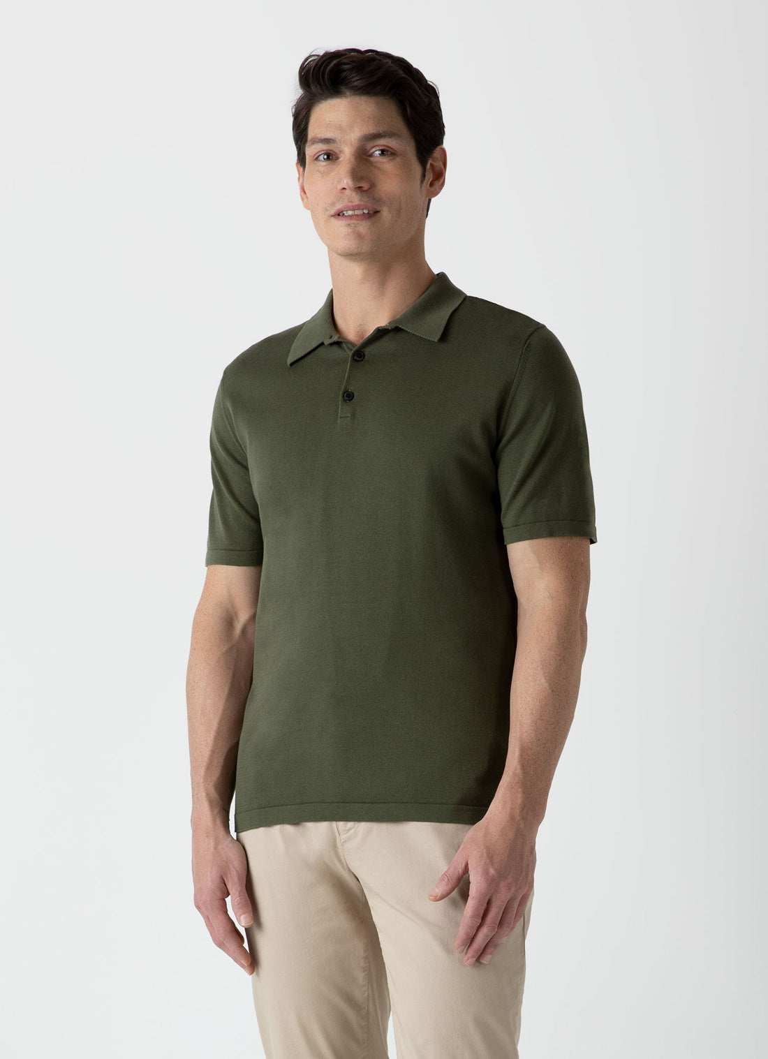 Men's Sea Island Cotton Polo Shirt in Hunter Green