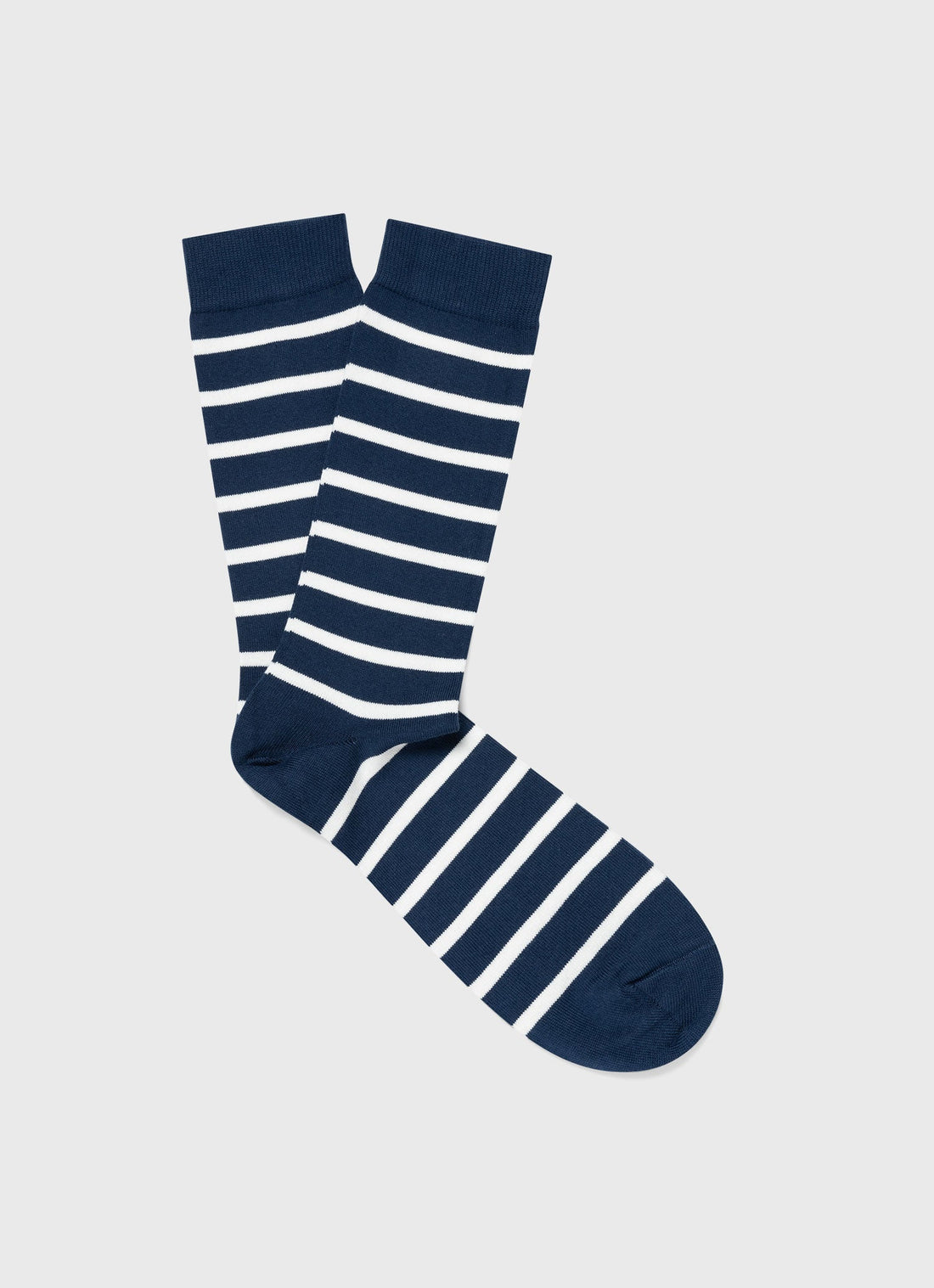Men's Cotton Socks in Coast/Ecru Breton Stripe