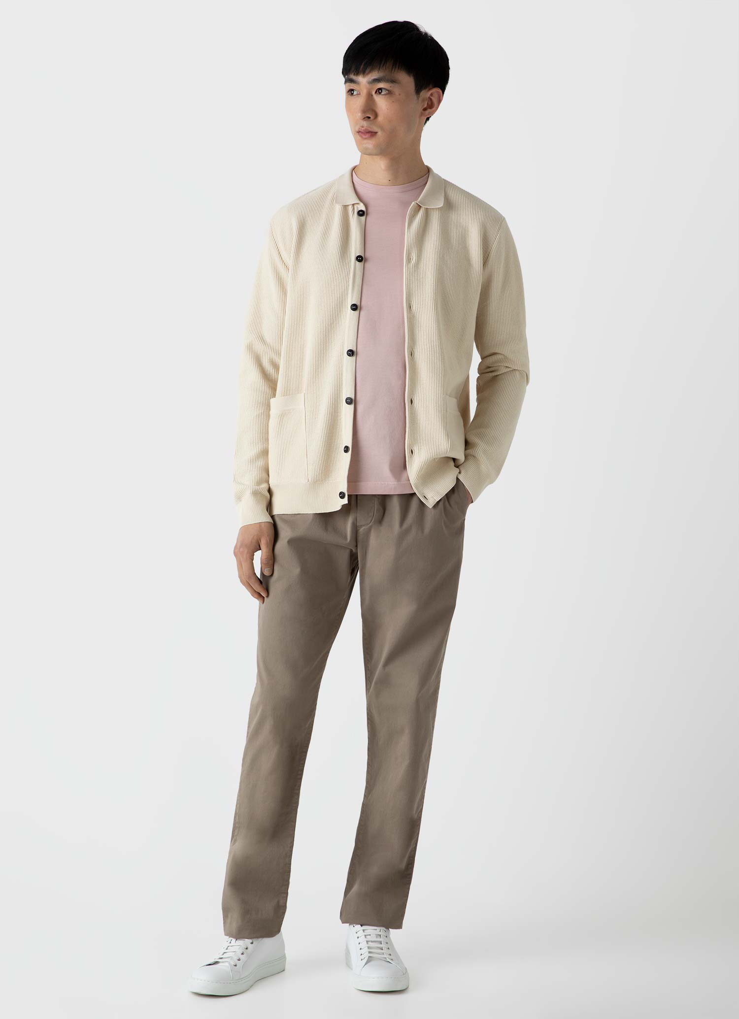 Men's Twill Drawstring Trouser in Dark Stone