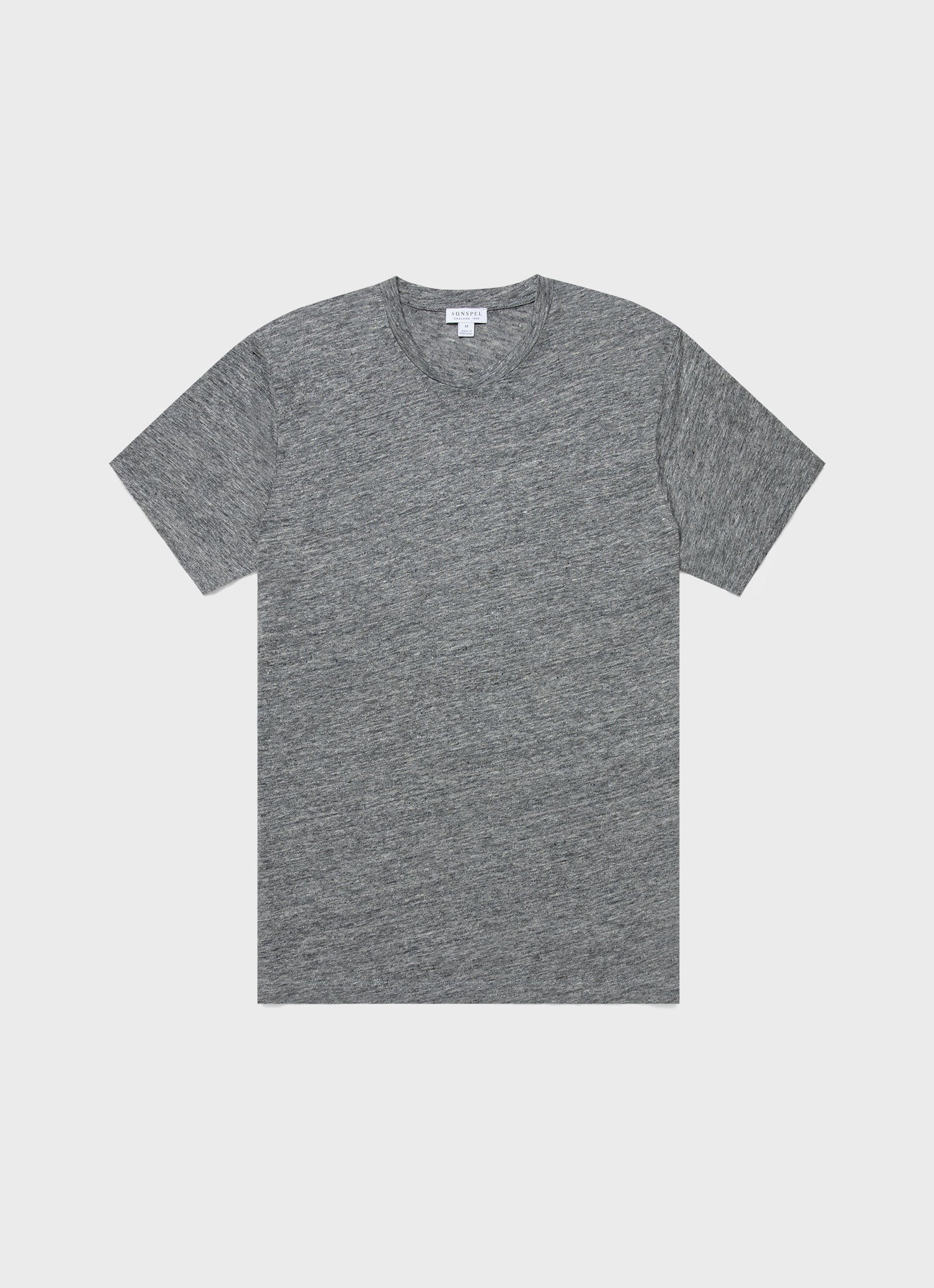 Men's Linen T-shirt in Mid Grey Melange