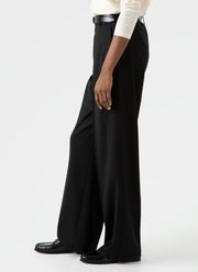 Women's Pleated Wool Trouser in Black